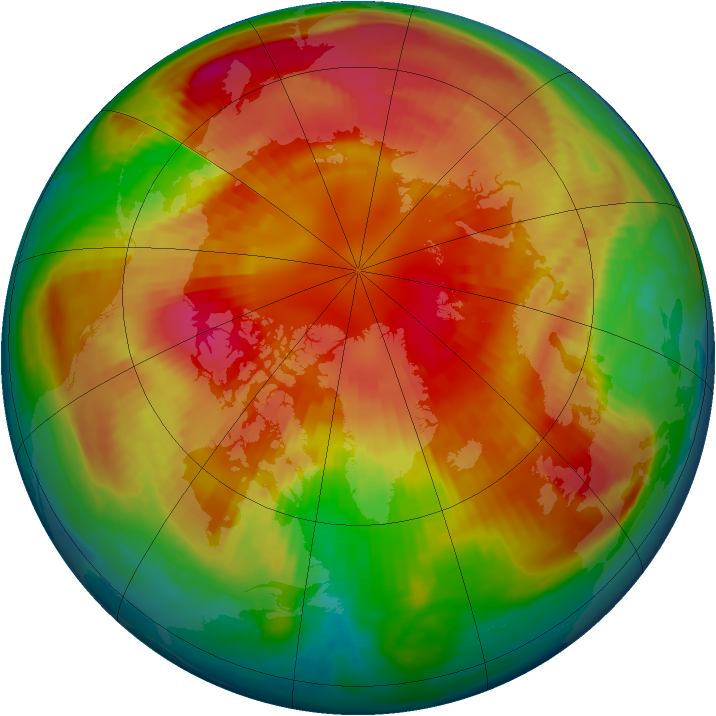Arctic ozone map for 05 March 1999